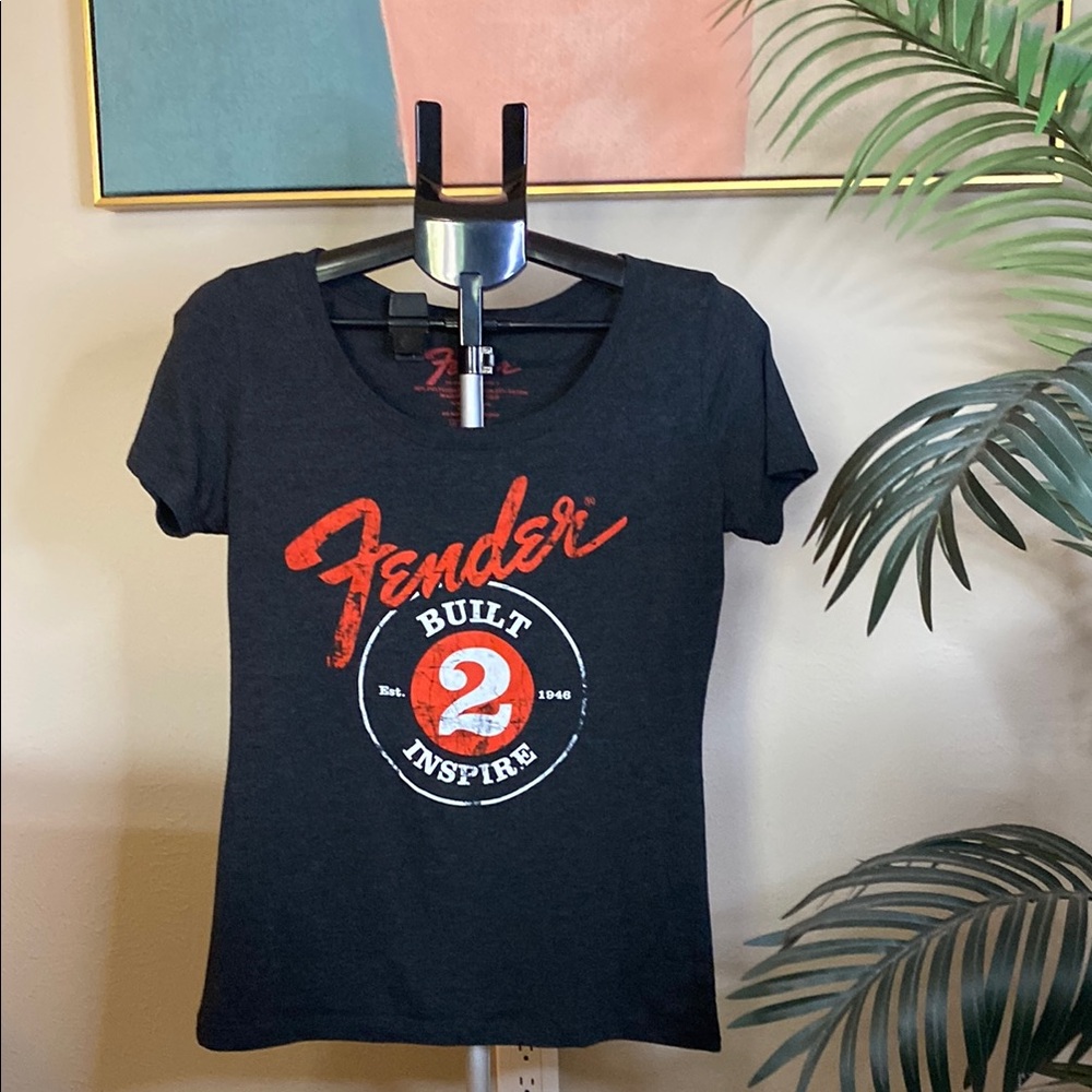 Fender Black and Red Fitted Short Sleeve Tee